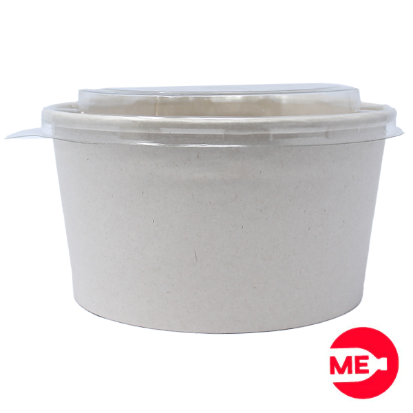 Bowl Biodegradable de Pulpa De Caña 1000 ml con Tapa en PET