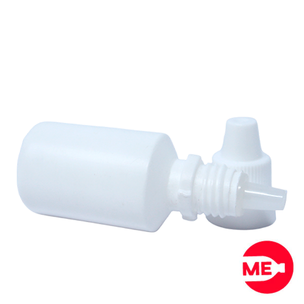 Envase Gotero Plástico Blanco en PEBD de 15 ML Con Tapa  de Seguridad en PP Blanca de Rosca Continua