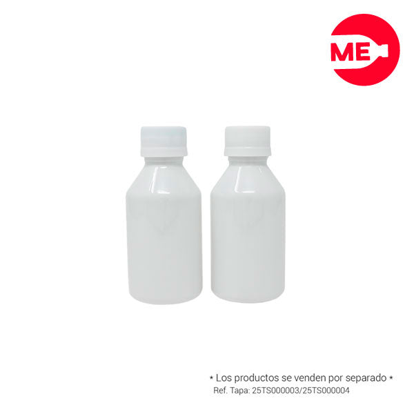 Envase Plástico Farmacéutico 120 ML PET Blanco Boca 28-1716 (2)