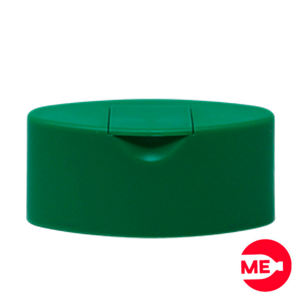 Tapa Plástica Flip Top Snap Ovalada Lisa PP Verde Boca 24 mm