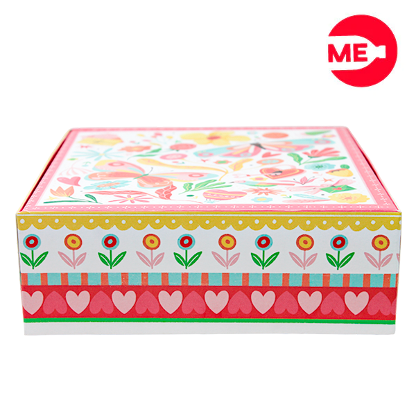 Empaque Caja  Cuadrada en Propal 305 Blanco medidas: 20x20x7 cm. Fácil de Armar , Papel ecologico, Capacidad: 2 kilos