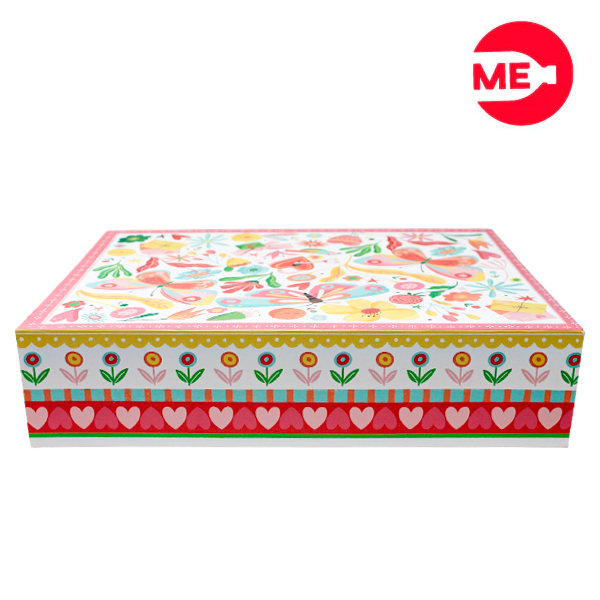 Empaque Caja  Rectangular en Propal 305 Blanco medidas: 35x25x8 cm. Fácil de Armar , Papel ecologico, Capacidad: 3 kilos