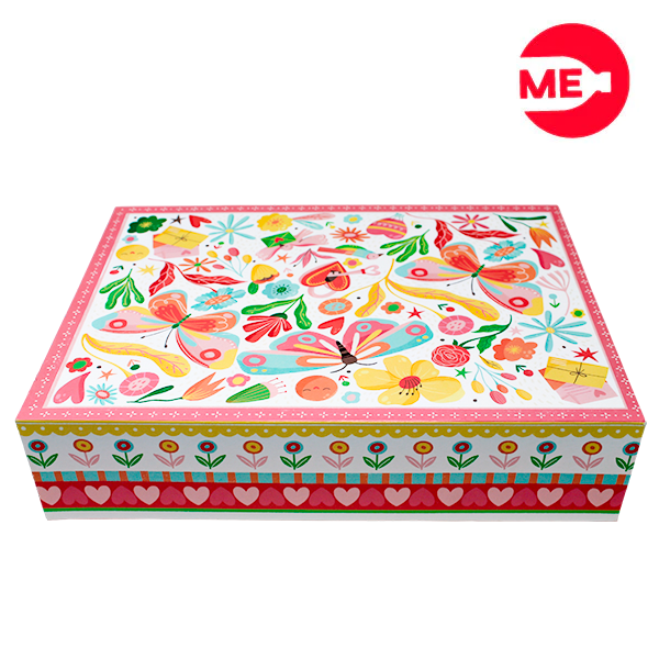 Empaque Caja  Rectangular en Propal 305 Blanco medidas: 35x25x8 cm. Fácil de Armar , Papel ecologico, Capacidad: 3 kilos