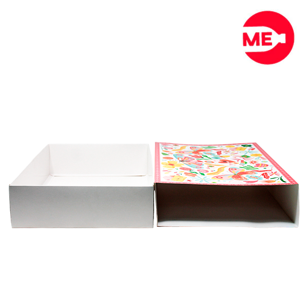 Empaque Caja  Rectangular en Propal 305 Blanco medidas: 35x25x8 cm. Fácil de Armar , Papel ecologico, Capacidad: 3 kilos