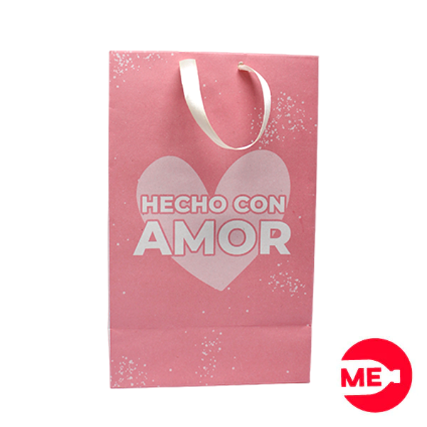 Empaques Bolsas Personalizadas Earthpack Medidas 15x25x9 Mensaje: "Hecho con Amor". X 25 unds.