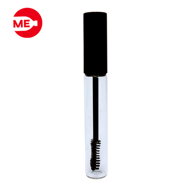 Envase Maquillaje Vidrio para Pestañas Transparente 10 ml con tapa Negra 1