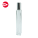 Envase Roll On Vidrio Cuadrado Transparente 10 ml con tapa Plata 1