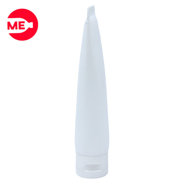 Envase Tubo Colapsible Plástico en PEBD Blanco de 120 ml Sellado con Tapa Flip top en PP 35-20 Blanca