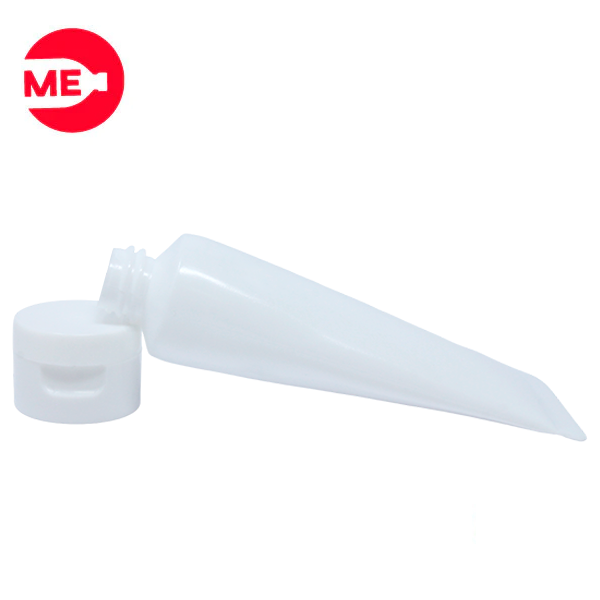 Envase Tubo Colapsible Plástico en PEBD Blanco de 60 ml Sellado con Tapa Flip top en PP 35-20 Blanca