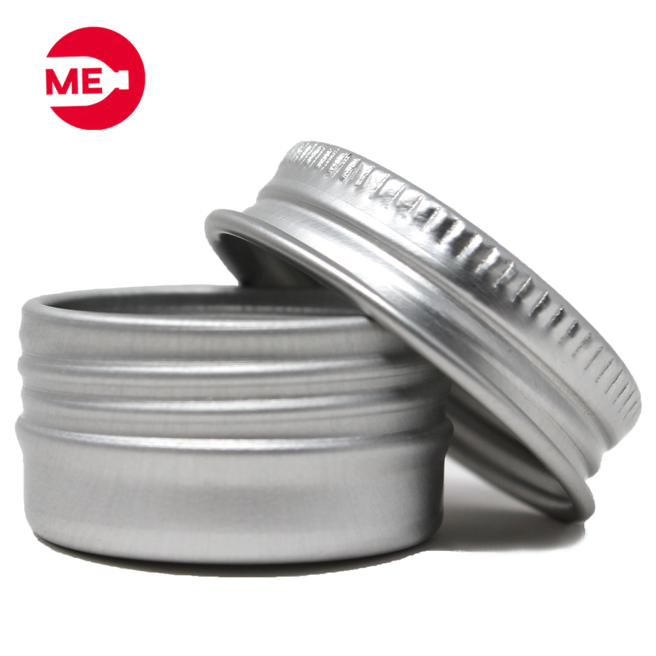 Envase de Aluminio Plata 5 g con Tapa de Aluminio Plata Rosca Continua 25mm