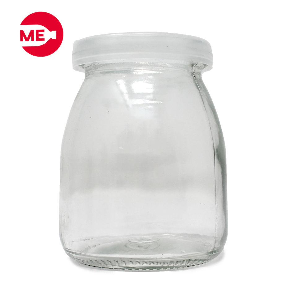 Envase Cremero de Vidrio Transparente 150 g con Tapa de Plástico Transparente  53mm