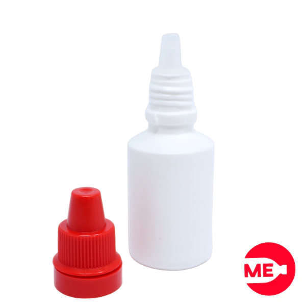 Envase Gotero Plástico Blanco en PEBD de 15 ML Con Tapa  de Seguridad en PP Roja de Rosca Continua-2