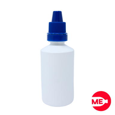 Envase Gotero Plástico Blanco en PEBD de 30 ML Con Tapa  de Seguridad en PP Azul de Rosca Continua-1