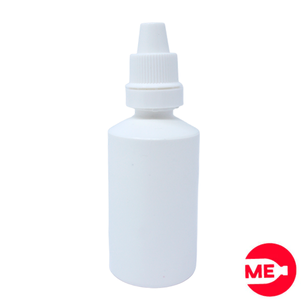 Envase Gotero Plástico Blanco en PEBD de 30 ML Con Tapa  de Seguridad en PP Blanca de Rosca Continua