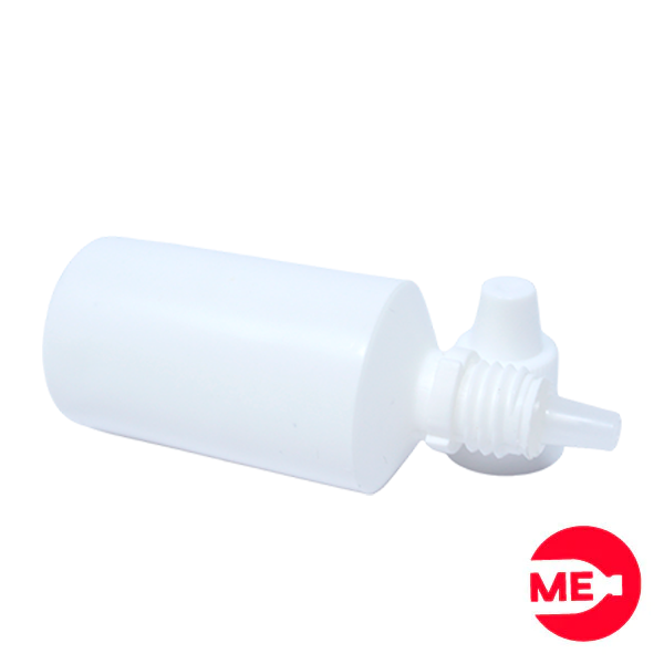 Envase Gotero Plástico Blanco en PEBD de 30 ML Con Tapa  de Seguridad en PP Blanca de Rosca Continua
