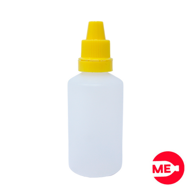 Envase Gotero Plástico Natural  en PEBD de 30 ML Con Tapa de Seguridad en PP Amarilla de Rosca Continua-1