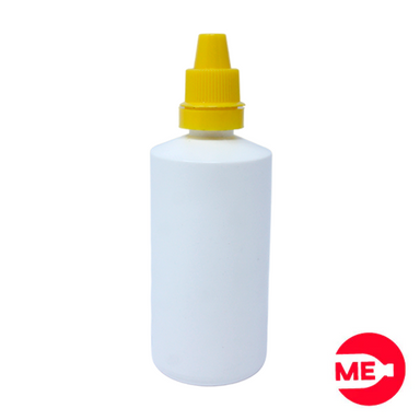 Envase Gotero Plástico Blanco en PEBD de 60 ML Con Tapa de Seguridad en PP Amarilla de Rosca Continua-1