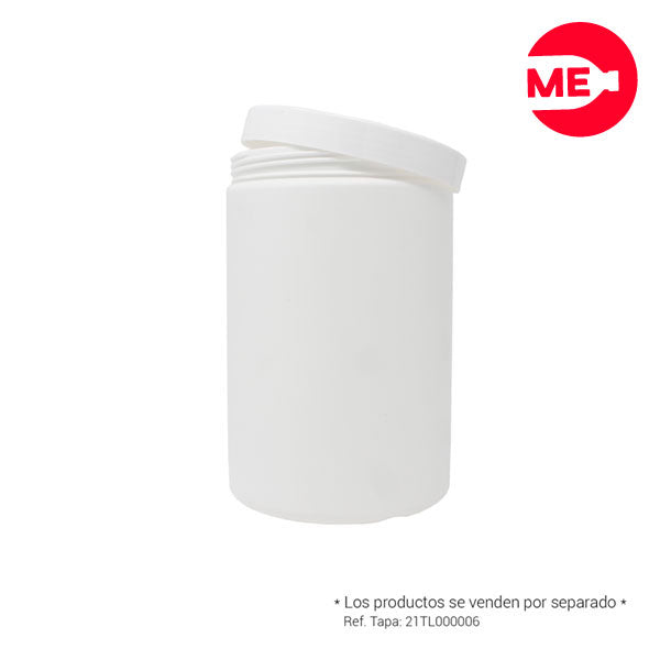 Pote Plástico Nutricional Pared Sencilla 1100 g PEAD Blanco Boca 98-SP