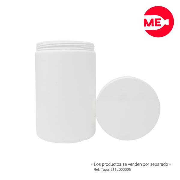 Pote Plástico Nutricional Pared Sencilla 1100 g PEAD Blanco Boca 98-SP 4