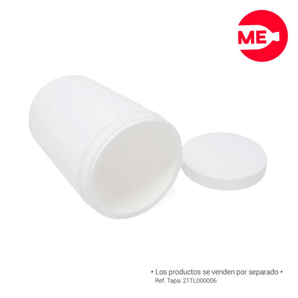 Pote Plástico Nutricional Pared Sencilla 1100 g PEAD Blanco Boca 98-SP 2