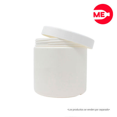 Pote Plástico Nutricional Pared Sencilla 400 g PEAD Blanco Boca 85-SP