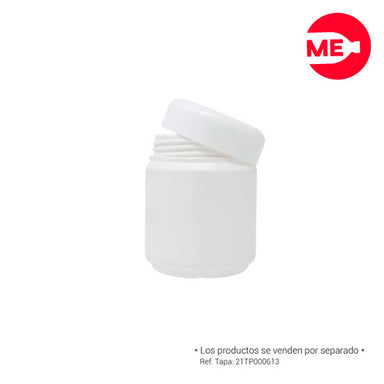 Pote Plástico Cilíndrico Pared Sencilla 100 g PEAD Blanco Boca 50-400