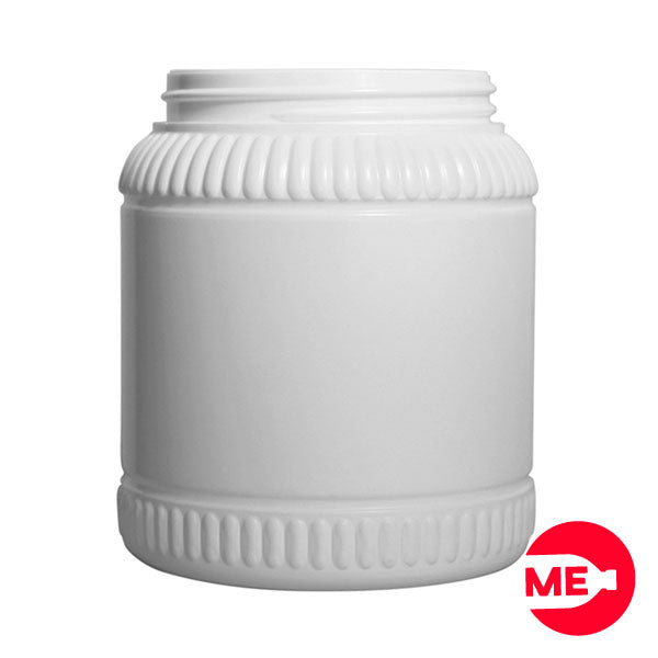 Envase Plástico Cilíndrico Alto Relieve 500 ML PP Blanco Boca 70-400