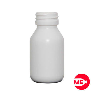 Envase Plástico Farmacéutico 60 ML PEAD Blanco Boca 28-1716