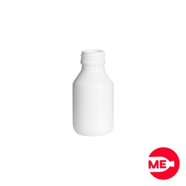 Envase Plástico Farmacéutico 120 ML PEAD Blanco Boca 28-1716