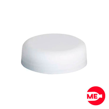 Tapa Plástica Convexa Frosted PP Blanca Boca 58-400