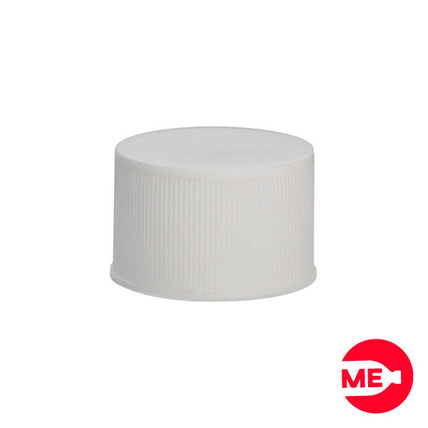 Tapa Plástica Estriada PP Blanco Boca 28-410 con Liner (1)