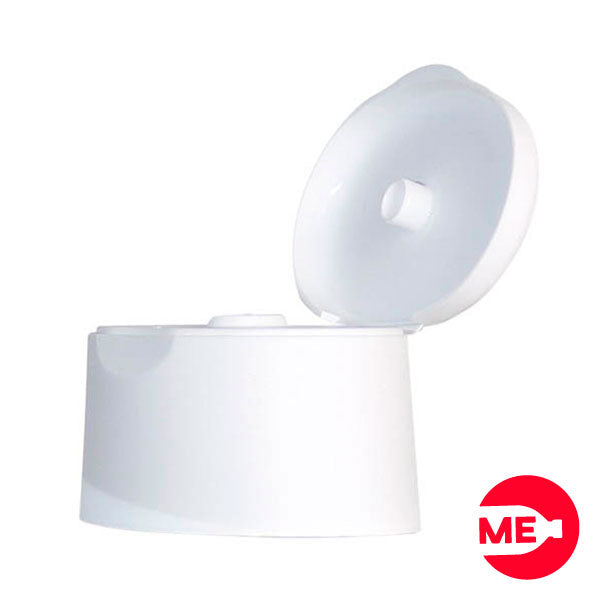 Tapa Plástica Flip Top Snap Oval Lisa PP Blanco Boca 24 mm (1)
